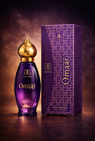 Arome Omaar Arabic Attar - Premium Non-Alcoholic Perfume Roll-On for Men & Women | 9ml Travel Size | Perfect Gift